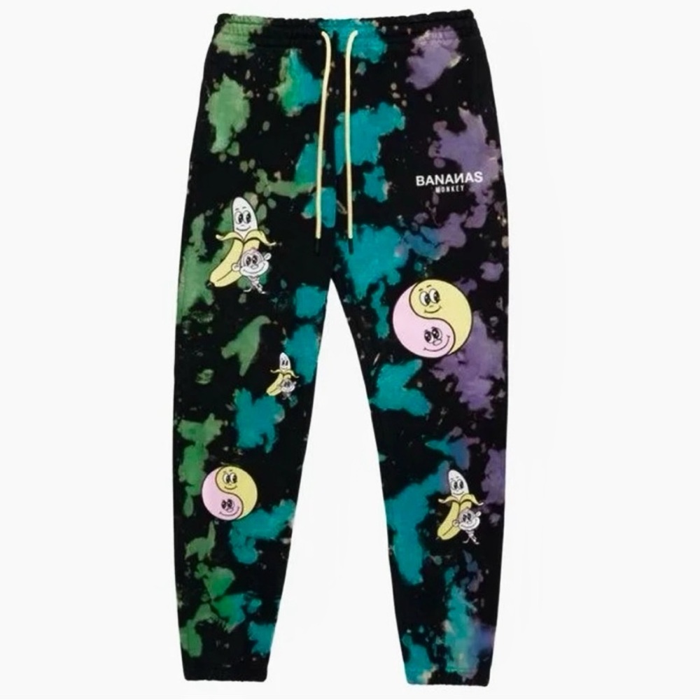 Bananas Monkey Going Bananas Heavyweight Tie Dye Graphic Jogger Sweatpants Sz M